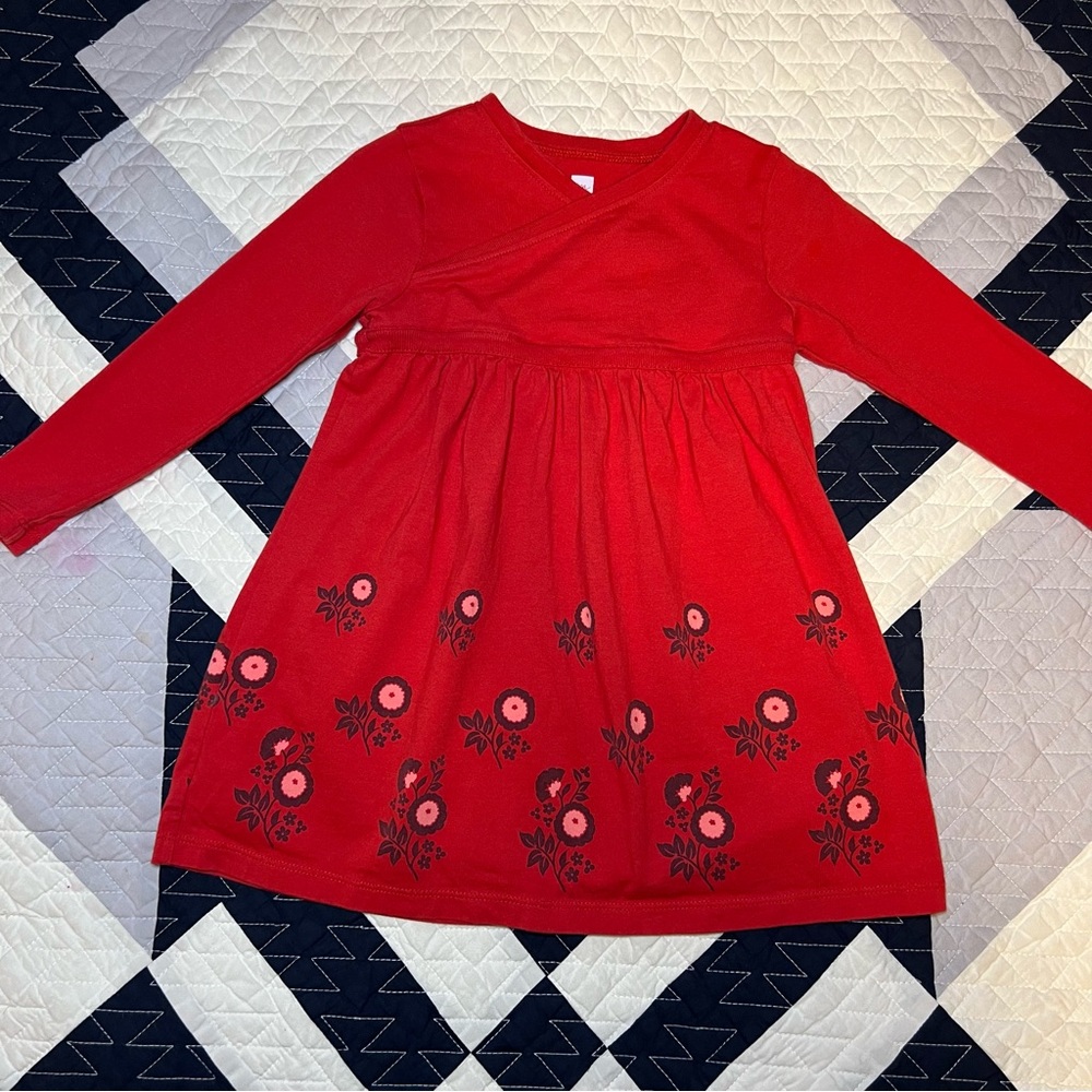 Tea Collection Floral Wrap Neck Dress